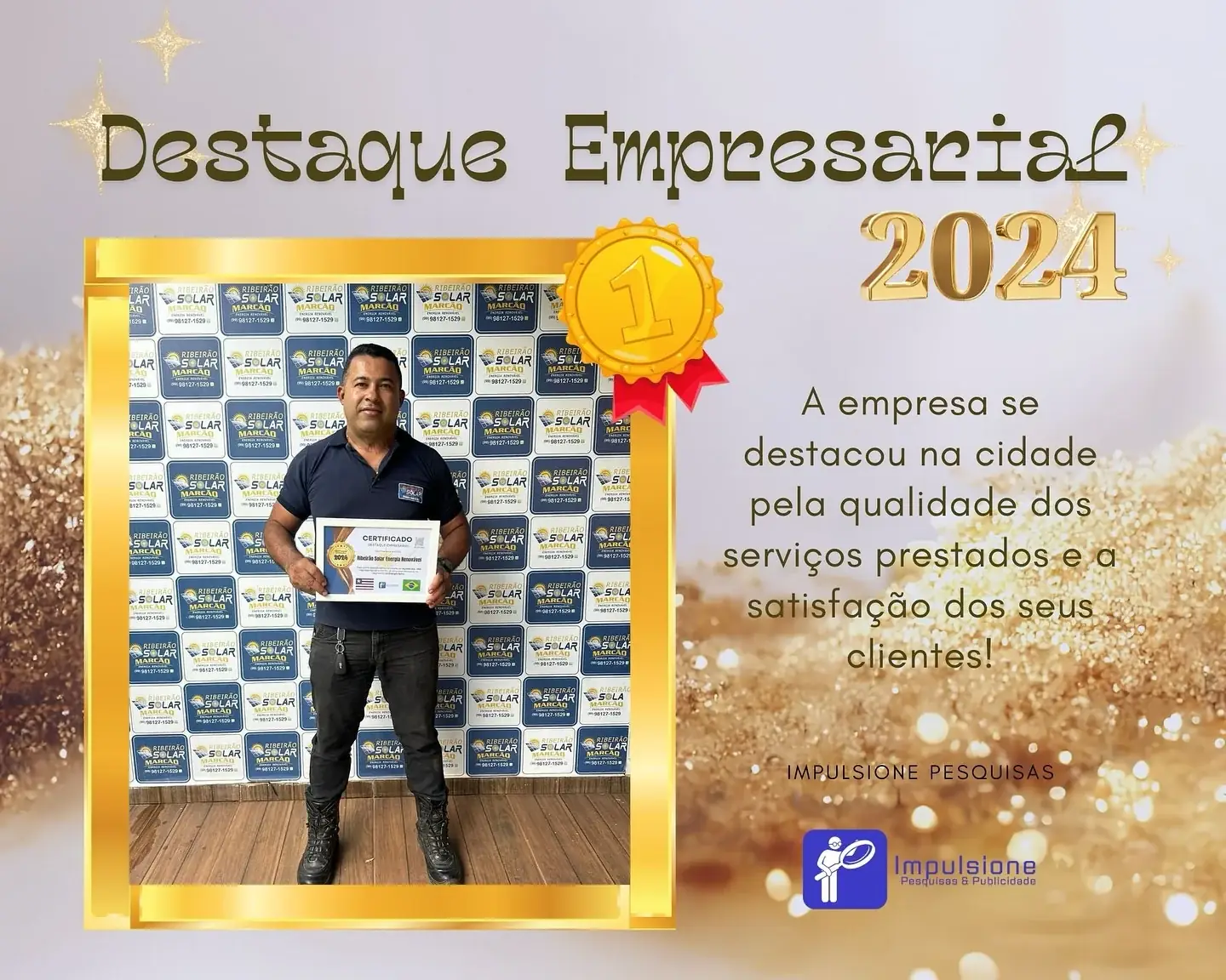 Representante da Ribeirão Solar em registro publicado no perfil oficial da empresa